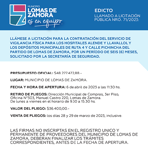 Licitaciones Sin datos  